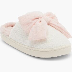 Altered State Women's Chunky Slippers in White with Pink Bow::NWT::